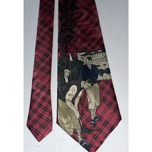 Mercedes High‎ Fashion Novelty Neck Tie Burgundy Golf Game One Size